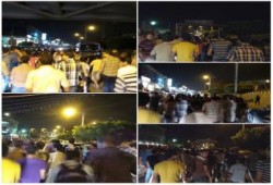 الدقهلية - بالصور : مظاهرة لحركة "عفاريت ضد الإنقلاب" بشارع "النوادي" بـ "طلخا" .