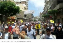 ثوار الرمل بالاسكندرية ينتفضون ضد الانقلاب العسكري في مسيرة صباحية