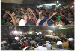 القاهرة - بالصور : مسيرة ليلية " رابعة " حاشدة بشبرا ضد الانقلاب العسكري