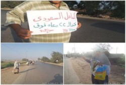 الاسماعيلية - بالصور : سلسلة بشرية صباحية تحت شعار "العاهل السعودي خد السيسي معاه فوق"