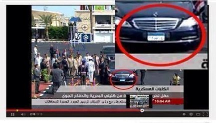 مفاجأة.. سيارة السيسي الرئاسية مدون عليها لقبه "الع*ص"