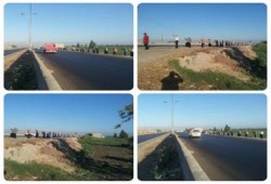 البحيرة - بالصور : ثوار ابوحمص ينظمون سلسلة بشرية صباحية للتنديد بجرائم الانقلاب العسكرى