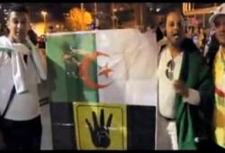 بالفيديو: جماهير الجزائر ترفع أعلام رابعة في مونديال البرازيل بعد فوز الجزائر
