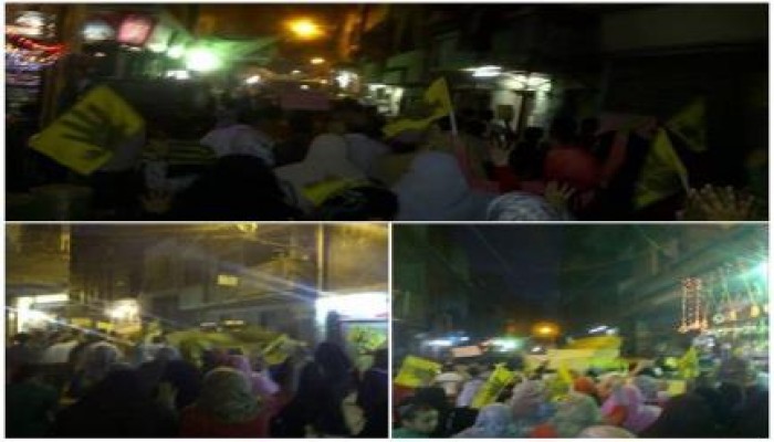 المنيا - بالصور : مسيرة ليلية حاشدة لثوار ملوي ضد الانقلاب العسكري