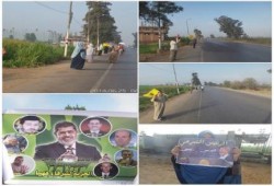 الشرقية - بالصور : أحرار وحرائر ههيا ينظمون سلاسل بشرية صباحية ضد الانقلاب