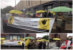 ألمانيا - بالصور:‫المصريون في برلين ينظمون وقفةاحتجاجية أمام السفارة المصرية رفضا للانقلاب