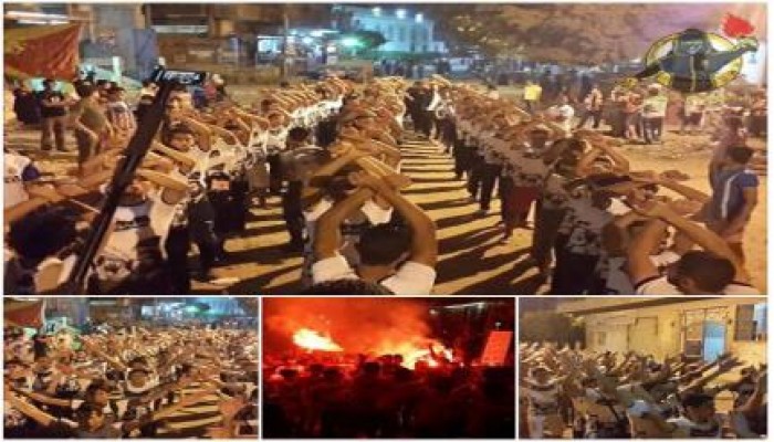 الجيزة - بالصور : ثوار ناهيا يشعلون المسيرات بالهتافات ضد العسكر بمشاركة الأولتراس