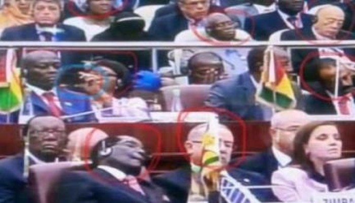 بالفيديو : خلال كلمة الانقلابي السيسي..قادة أفريقيا نائمون