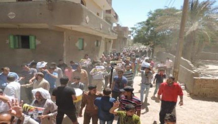 ثوار الصف ينتفضون ضد الانقلاب في مسيرة صباحيه ضمن فعاليات جمعة "سنحيا كراما"