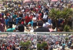 وقفة حاشدة أمام مسجد السويدي بالتجمع الثالث ضد الانقلاب "سنحيا كراما"