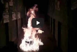 بالفيديو : الثوار الرافضين للانقلاب بشعلون النار في عدة كباري بالمعادي