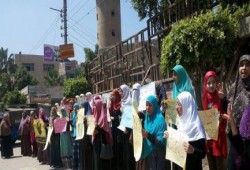 الشرقية - بالصور : فراشة لطالبات ديرب نجم ضد الانقلاب صباح اليوم بديرب نجم