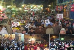 مسيرة ليلية حاشدة لمناهضي الانقلاب بالمنصورية