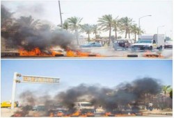 بالصور : ثوار الشرقية يقطعون طريق العاشر رفضاً للاعتداء علي الحرائر بسجون الانقلاب