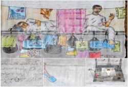 بالصور .. أحد المعتقلي بسجن "طرة" يقوم برسومات ليصف الوضع داخل الزنازين
