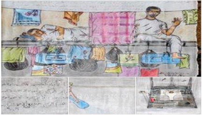 بالصور .. أحد المعتقلي بسجن "طرة" يقوم برسومات ليصف الوضع داخل الزنازين