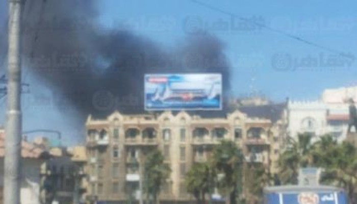 حريق هائل بالسوق الفرنساوي بمنطقة المنشية بالإسكندرية