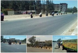 بالصور :  سلسلة بشرية لنساء ضد الانقلاب بقرية "سلكا" مركز "المنصورة"