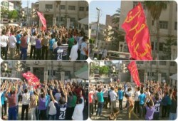 عفاريت أبوحمص ينضمون لقطار الثوار بتظاهره أمام مجلس المدينة