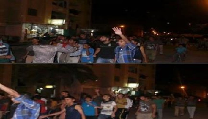 شباب ضد الانقلاب ببرج العرب يواصلون الصمود فى وجه العسكر