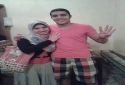 صورة للشهيدة ‫ "هبة جمال‬"  و اخيها المعتقل