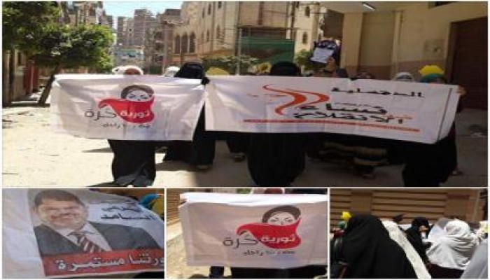 بالصور : نساء ضد الانقلاب بطلخا - دقهلية - ينظمون مسيرة حاشدة ضد الانقلاب