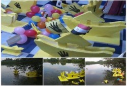 بالصور : حركة حورية تنظم " أسطول رابعة " بالدقهلية