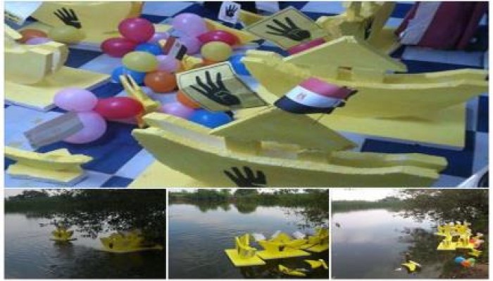 بالصور : حركة حورية تنظم " أسطول رابعة " بالدقهلية