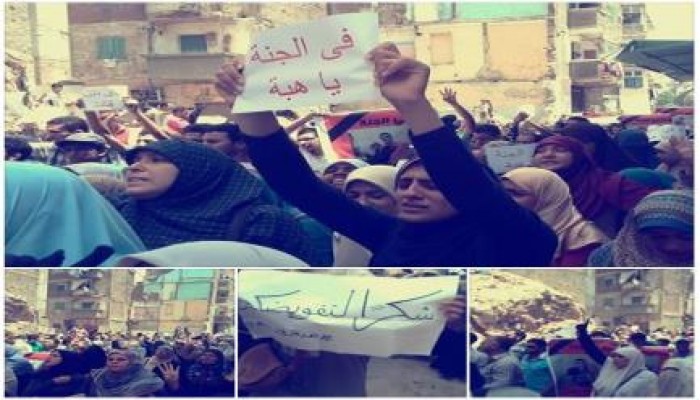 بالصور:جنازة شعبية ضخمة لتشييع جثمان الشهيدة هبة جمال التي قتلت برصاص الانقلاب بالاسكندرية