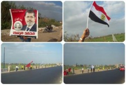 البحيرة : سلسله بشرية ضد الانقلاب على الطريق الزراعى بأبوحمص