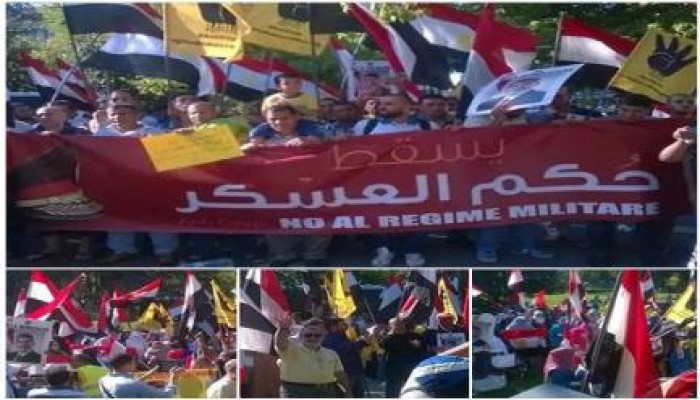 بالصور : المصريون في ايطاليا ينظمون مسيرة حاشدة ضد الانقلاب