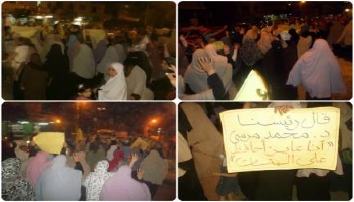 البحيرة - بالصور : مظاهرة ليلية لحركة نساء ضد الانقلاب بأبوحمص