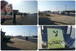 البحيره - بالصور : سلسلة بشرية على الطريق الزراعى بأبوحمص ضد الانقلاب