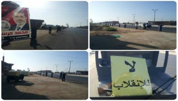 البحيره - بالصور : سلسلة بشرية على الطريق الزراعى بأبوحمص ضد الانقلاب