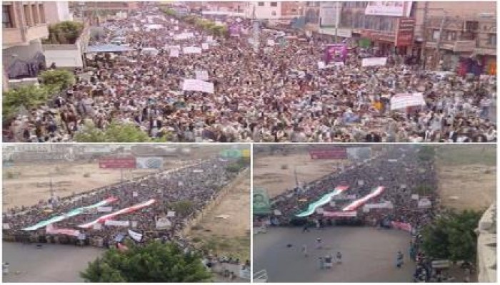 بالصور : مئات الألاف من الشعب اليمني يخرجون في مسيرات حاشدة تضامناً مع غزة