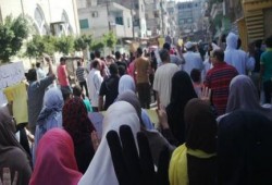 مسيرة حاشدة صباح اليوم بمدينة المنزلة رافضة للانقلاب العسكري