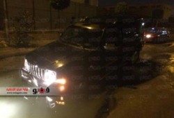 سقوط سيارة داخل «هبوط أرضى» بسبب انفجار ماسورة مياه ببورسعيد