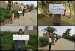 الفيوم - بالصور : سلسلة بشرية لثوار يوسف الصديق بمشاركة حركة نساء ضد الانقلاب