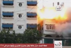 بالفيديو .. شاهد اجرام الاحتلال في قصف المنازل  بغزة