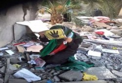 بالصور : شارة رابعة تُرفع من تحت أنقاض غزة بعد القصف الصهيوني لها
