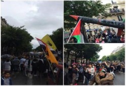 الجالية العربية بفرنسا تنظم مسيرة ضد الانقلاب العسكري في مصر وتضامنا مع غزة