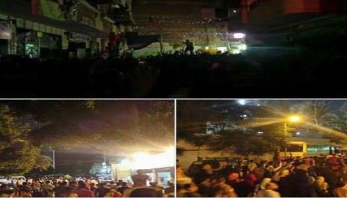 ثوار المعادى  يهتفوا بسقوط العسكر ودعم غزة