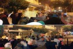 مسيرة حاشدة لمتظاهرين بالمنصورة رفضا للانقلاب  ودعما لغزة