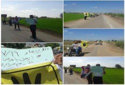 أهالي قرية النسمية بالدقهلية ينظمون سلاسل بشرية ضد الانقلاب