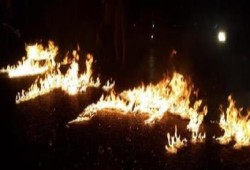مواطنون يقطعون شارع ‫‏الهرم‬ ويضرمون النار