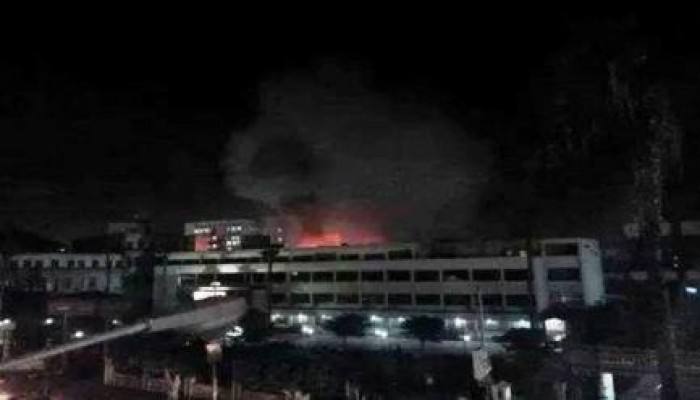 حريق بالمبنى الادارى بكلية طب المنصورة