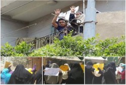 نساء ضد الانقلاب تنظم فراشة بشارع الزراعة بمدينة طلخا