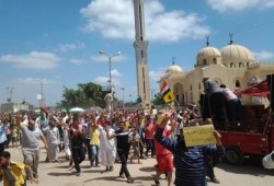 الألاف في مسيرة حاشدة بمدينة بلطيم بكفرالشيخ ضد الانقلاب ضمن فعاليات لبيك يا غزة