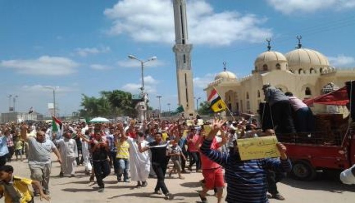 الألاف في مسيرة حاشدة بمدينة بلطيم بكفرالشيخ ضد الانقلاب ضمن فعاليات لبيك يا غزة