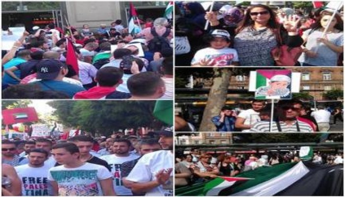 الجالية العربية و نشطاء أوروبيين ينظمون مسيرة حاشدة تضامنا مع غزة في ألمانيا